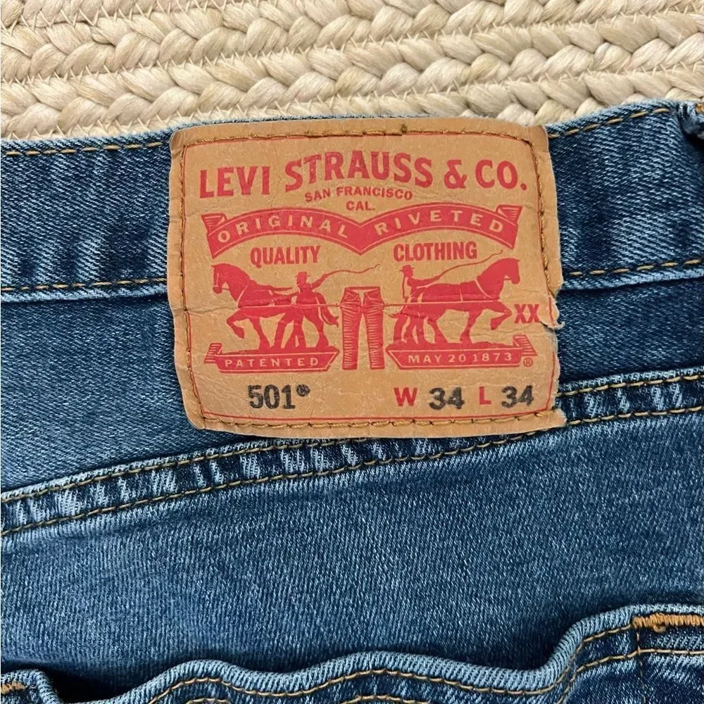 Levi’s mens blue jeans size 34 x 34 work pants casual H231 - Picture 4 of 4